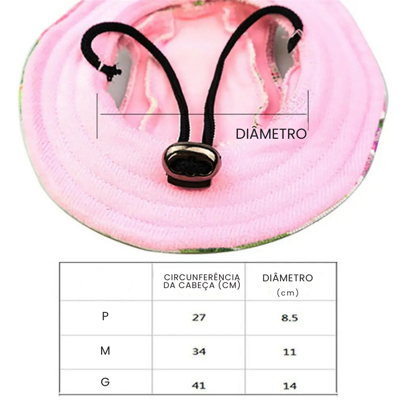 Chapéu de Praia Protetor para Cachorros
