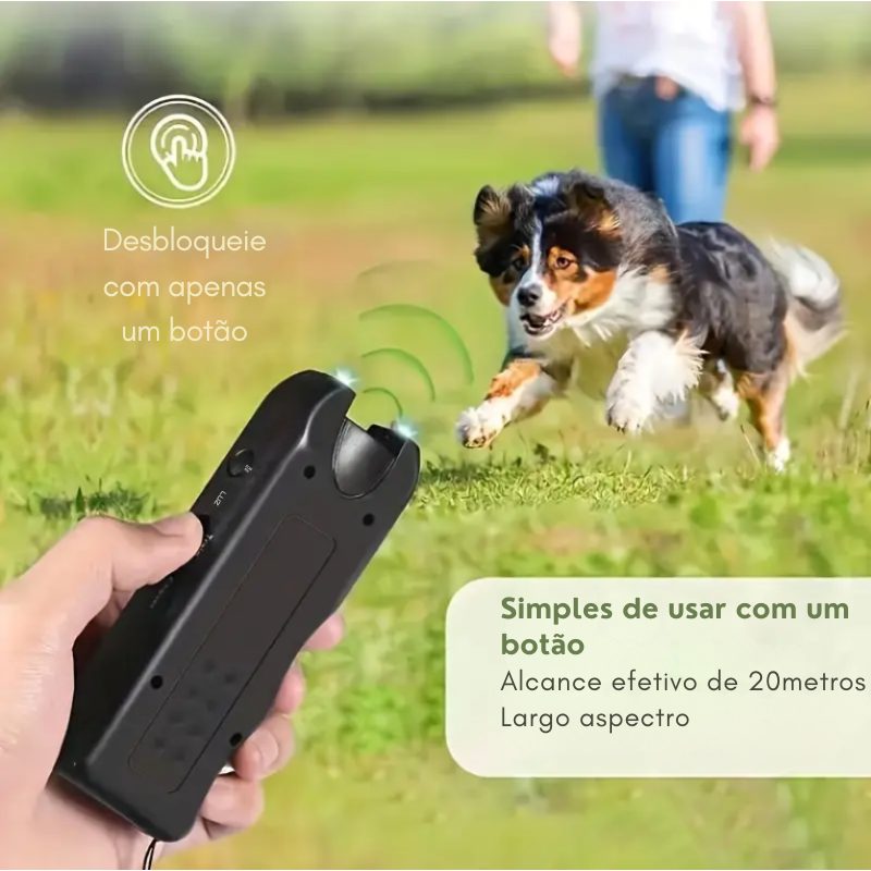 Controle de Latidos e Treinamento Canino: Dispositivo Ultrassônico Portátil com LED – Seguro e Eficaz! COMPRE 1 LEVE 3