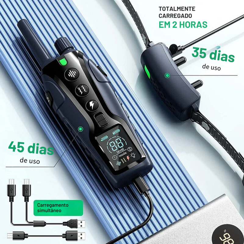 Coleira de Treinamento para Cães com 4 Modos e Alcance de 1000 Metros