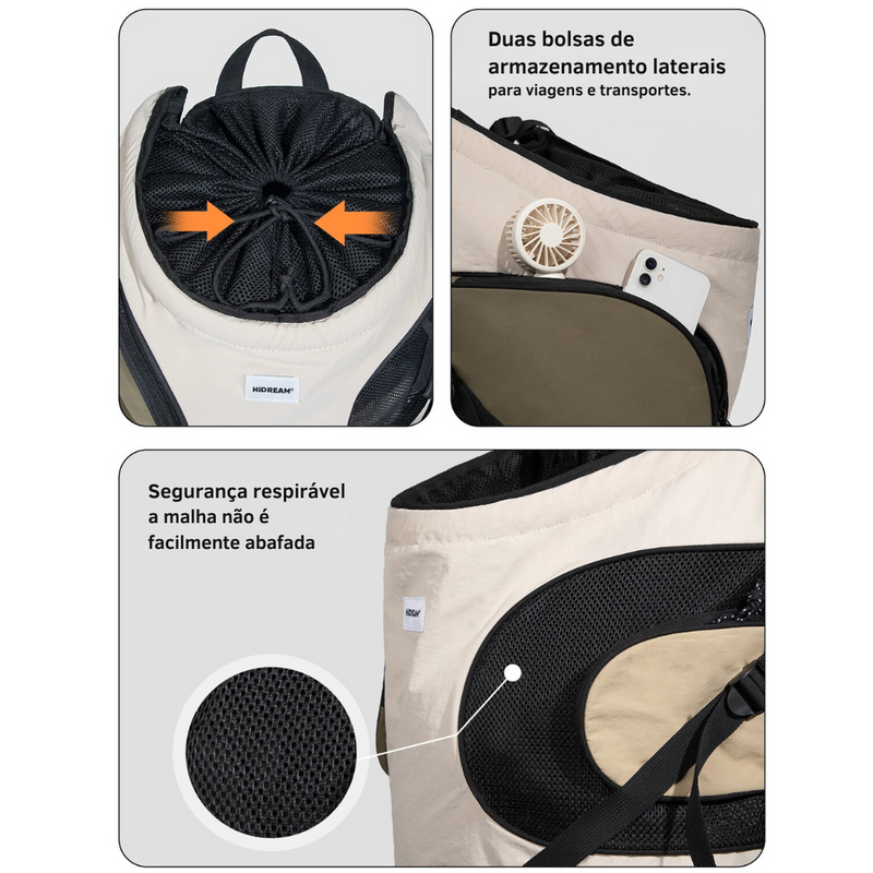 Mochila Frontal Confortável para Transporte de Cachorros e Gatos