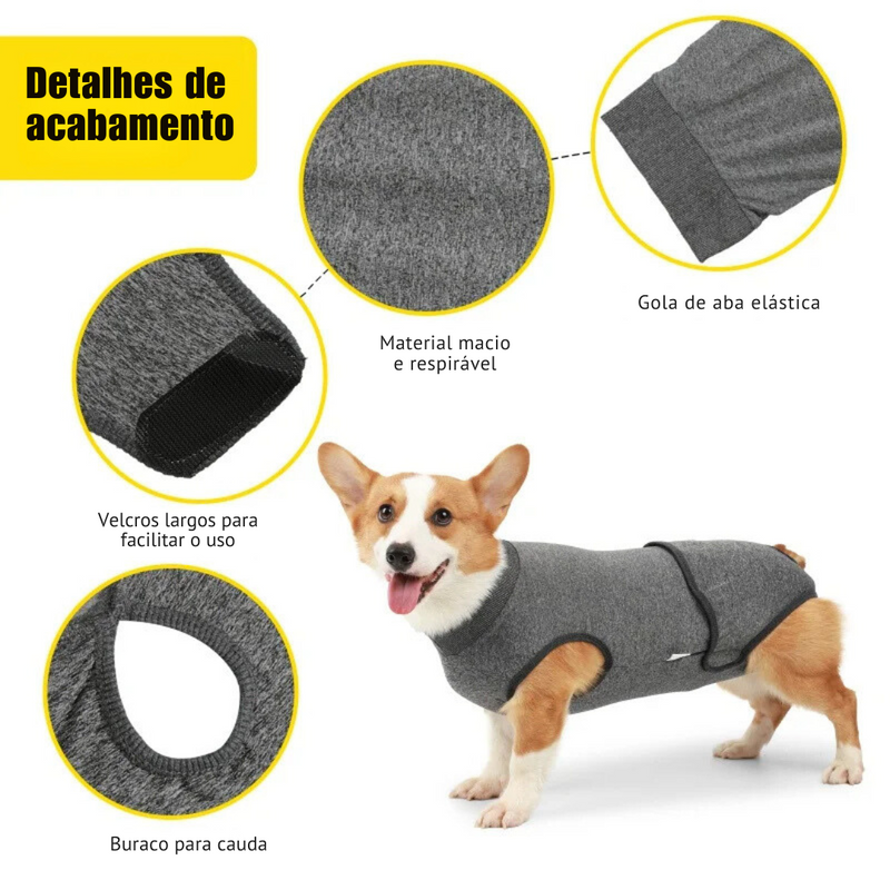 Roupa Confortável de Recuperação para Cães e Gatos