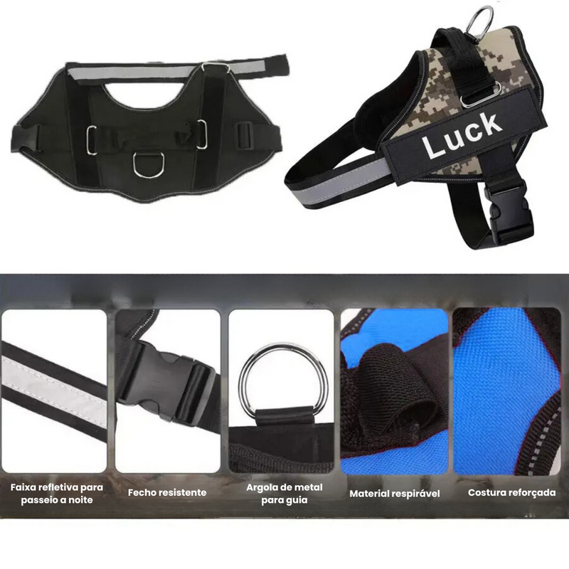 Peitoral Ajustável para Cachorros com Nome Personalizado: Conforto e Estilo para Seu Melhor Amigo