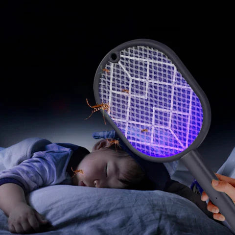 Raquete Elétrica Recarregável Para Eliminação de Mosquitos e Moscas