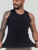 Regata Canelada Masculina Americana Preta