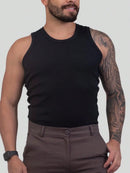 Regata Canelada Masculina Americana Preta