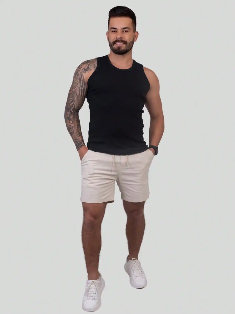 Regata Canelada Masculina Americana Preta