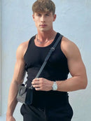 Regata Canelada Masculina Americana Preta