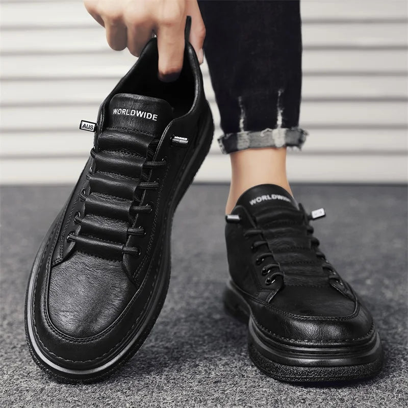 Conforto e Estilo: Tênis Masculino Casual em Couro Genuíno - Estevan Erican