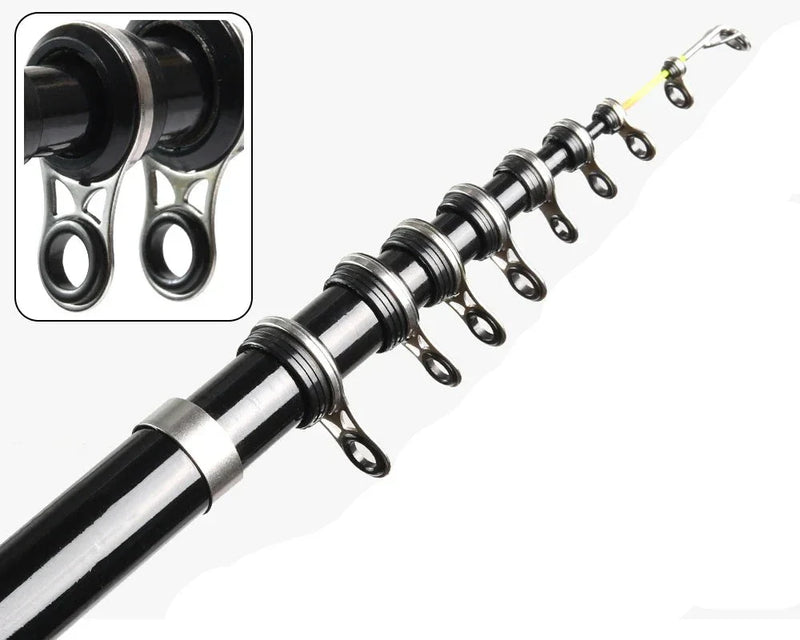 Vara Telescópica Leve Josby: Flexibilidade de 1,5m a 3m em Fibra de Carbono