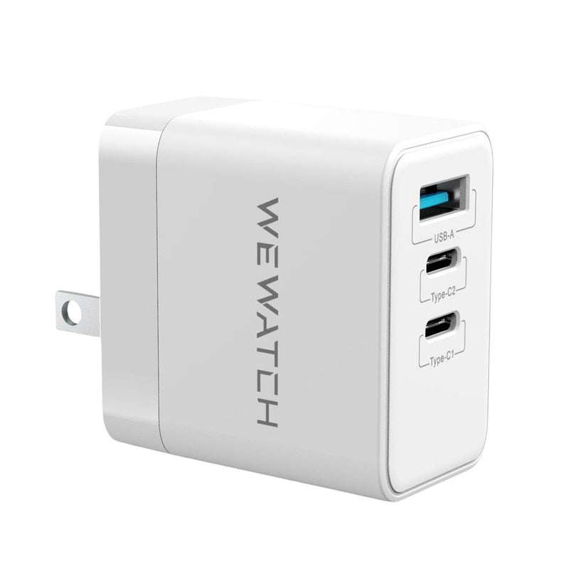 Carregador Portátil Wewatch Plugue Retrátil USB Tipo C Bivolt GaN