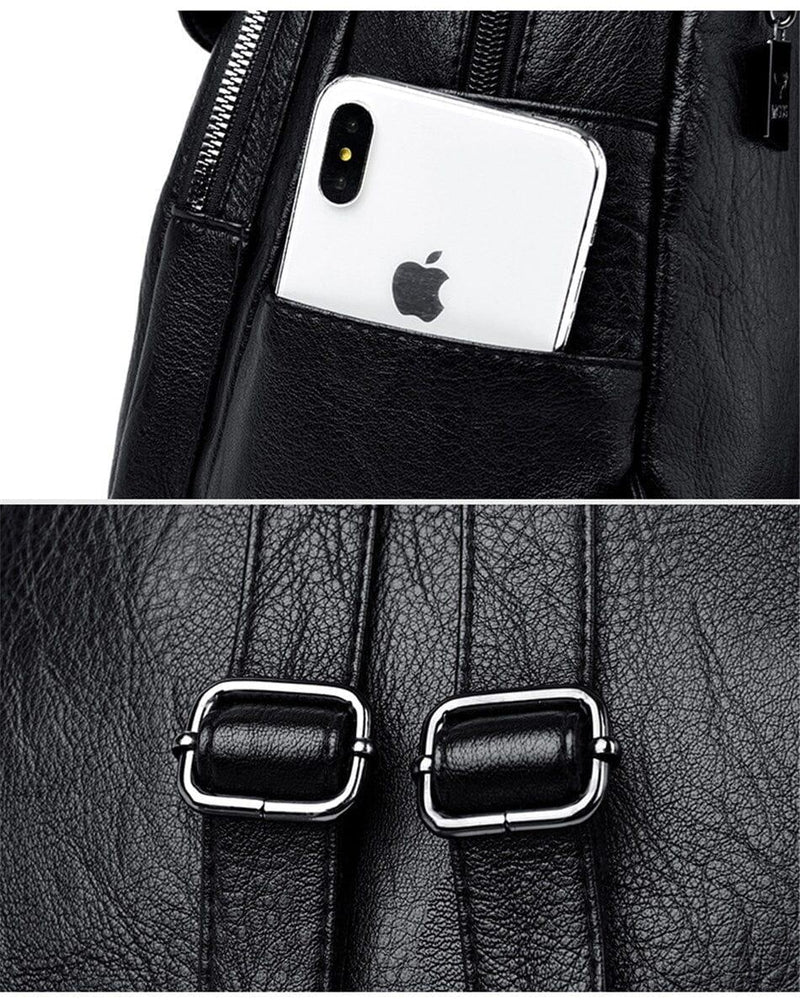 Mochila Feminina de Couro Genuíno - Estilo Vintage para Conquistar Seu Dia