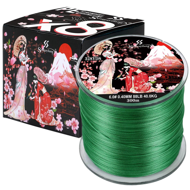 Linha Multifilamento Trançada de 100m a 300m com 8 Fios, Suporta Até 40kg para Aventura e Confiabilidade