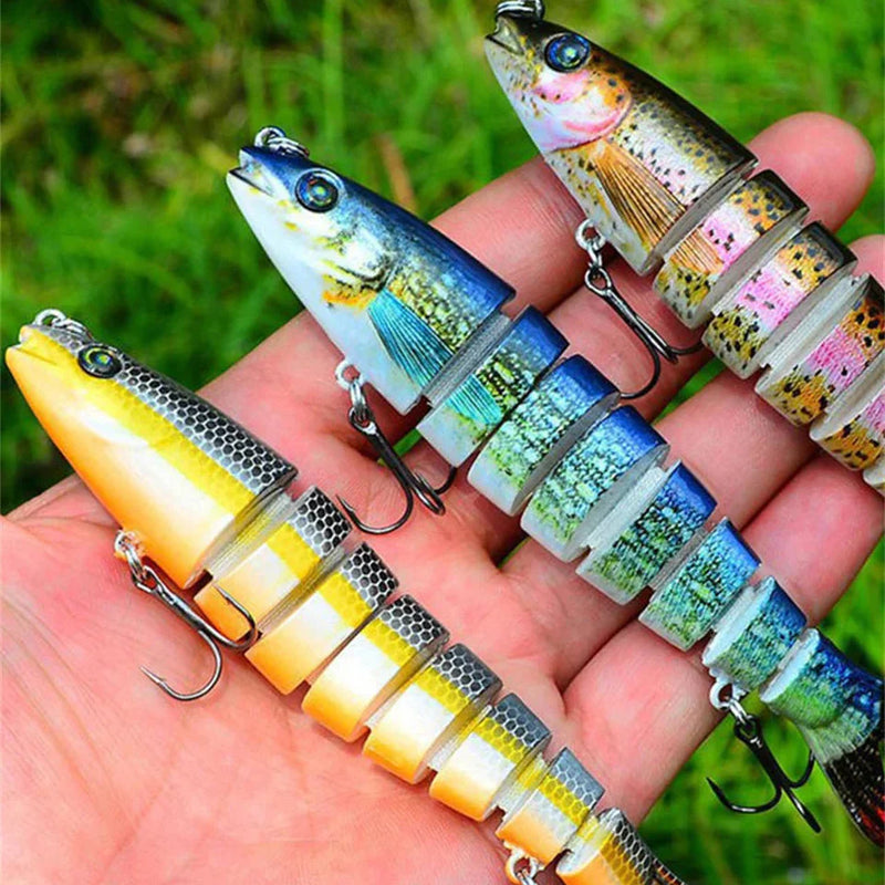 Conjunto de Iscas Artificiais Articuladas em 8 Segmentos para Pesca Eficiente
