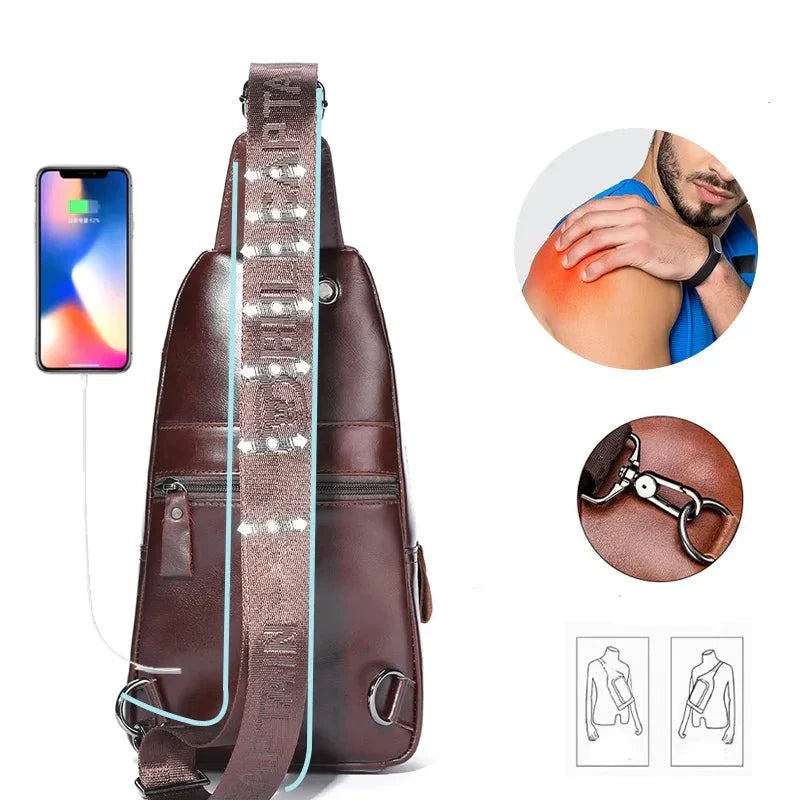 Bolsa Transversal Masculina em Couro Genuíno - Estilo e Praticidade com Black Jack