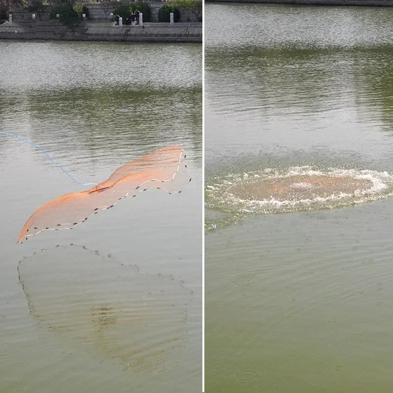 Rede de Pesca Lawaia com Anel Azul e Linha Trançada - Aumente Suas Capturas com Estilo e Confiabilidade