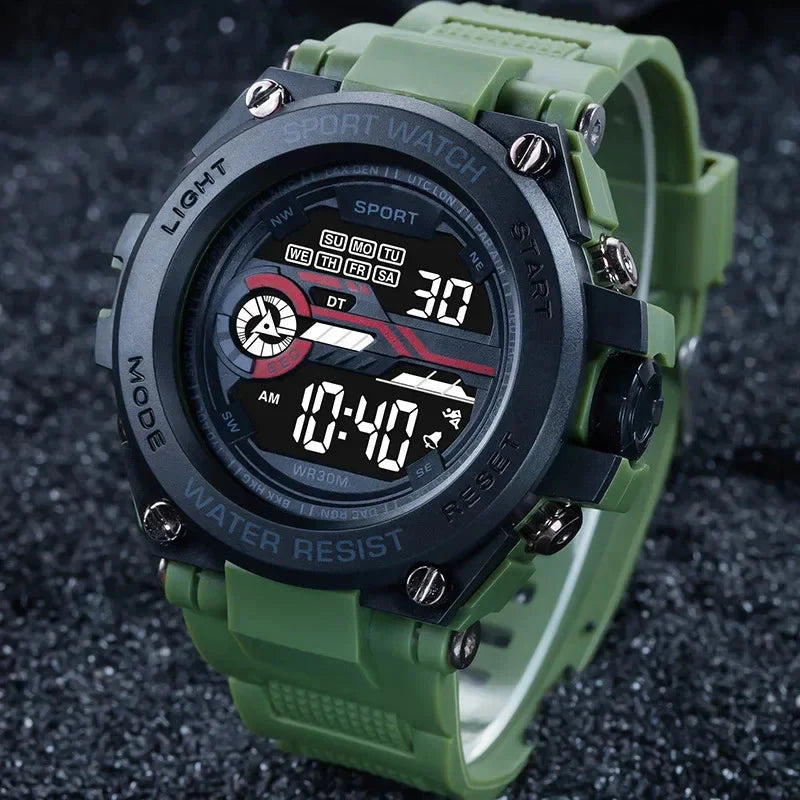 Relógio Yikaze Digital Masculino: Estilo Militar à Prova D'Água para Aventura e Praticidade