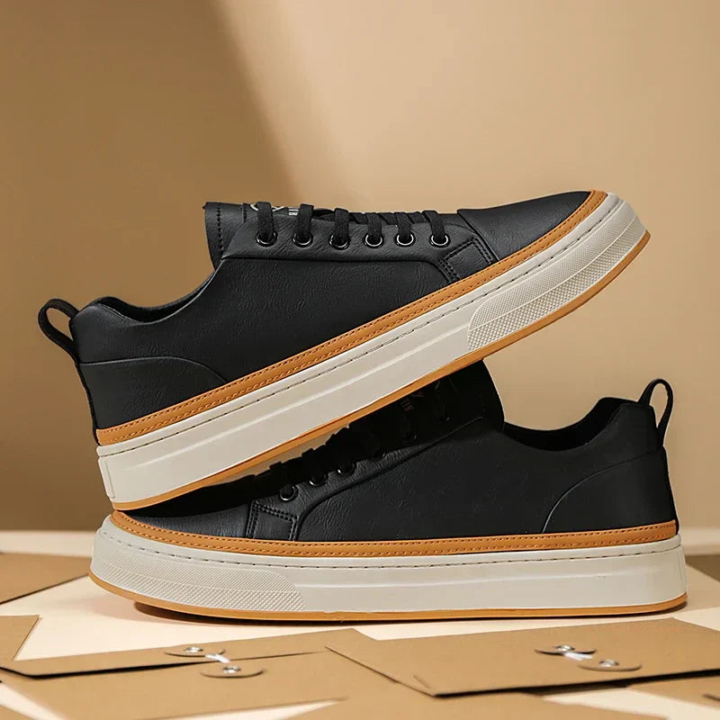 Tênis Masculino de Couro Genuíno - Estilo e Conforto para sua Rotina