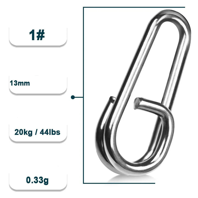 Conjunto de Snap de Pesca em Aço Inoxidável Reforçado – Disponível em 50 ou 100 Unidades para Segurança e Durabilidade