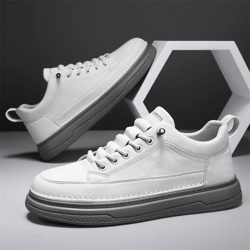 Conforto e Estilo: Tênis Masculino Casual em Couro Genuíno - Estevan Erican