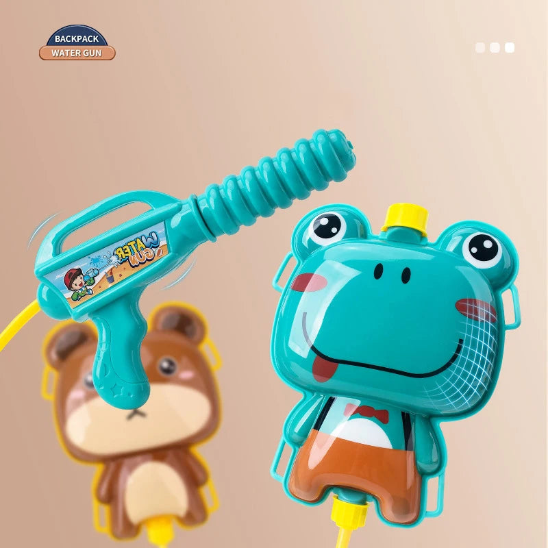 Crianças verão armas de água ao ar livre praia batalha de água wimming piscina festa mochila spray pistola de água dos desenhos animados animais pistola de água