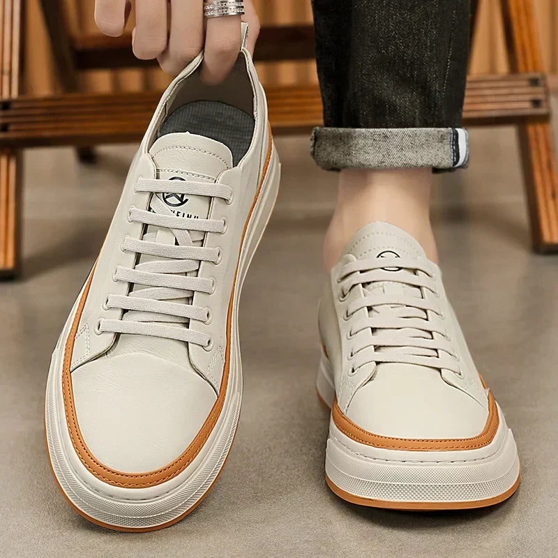 Tênis Masculino de Couro Genuíno - Estilo e Conforto para sua Rotina