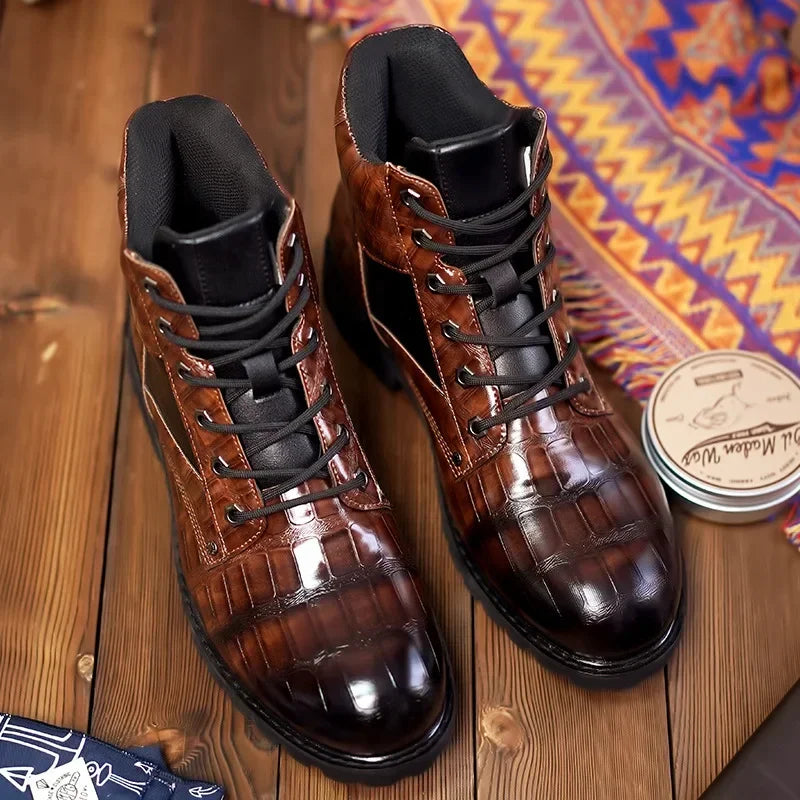 Bota Masculina de Couro Genuíno - Estilo e Conforto para o Dia a Dia