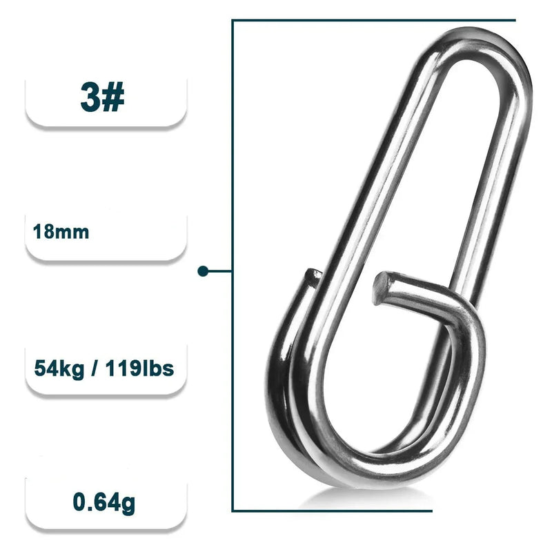 Conjunto de Snap de Pesca em Aço Inoxidável Reforçado – Disponível em 50 ou 100 Unidades para Segurança e Durabilidade
