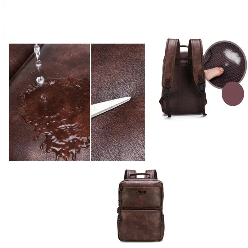 Mochila Jeep de Couro Genuíno - Estilo e Conforto para o Seu Dia a Dia