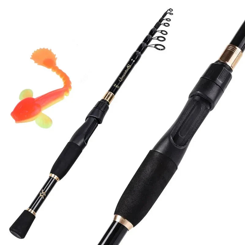 Vara de Pesca Telescópica Sougayilang: Conquiste a Liberdade de Pescar com Praticidade (1.8m-2.4m)