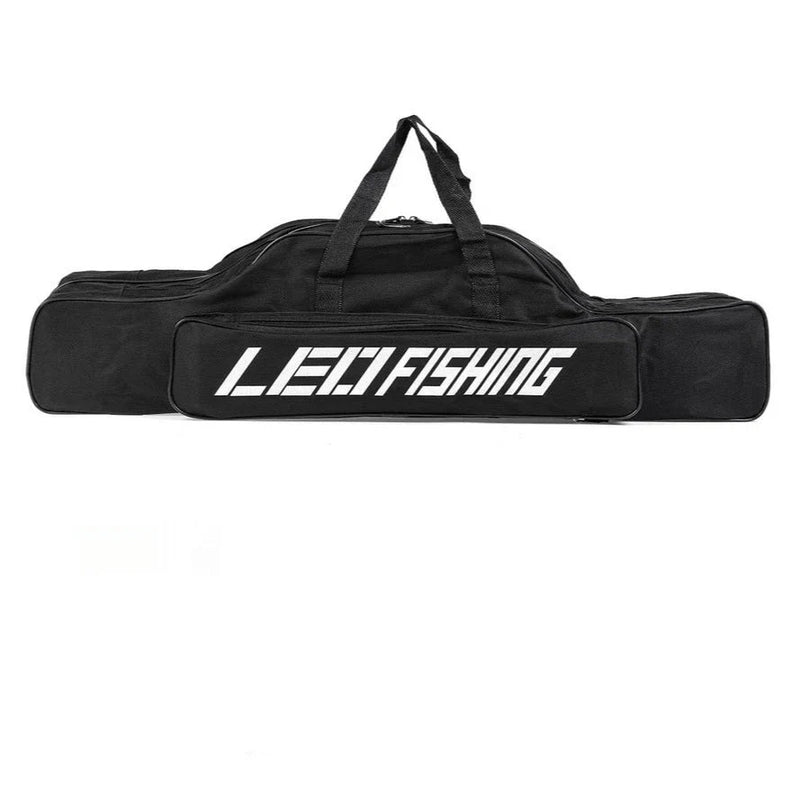 Bolsa Dobrável Para Vara De Pesca 80cm com 2 Compartimentos e Bolso Lateral - Praticidade e Organização em Suas Aventuras de Pesca