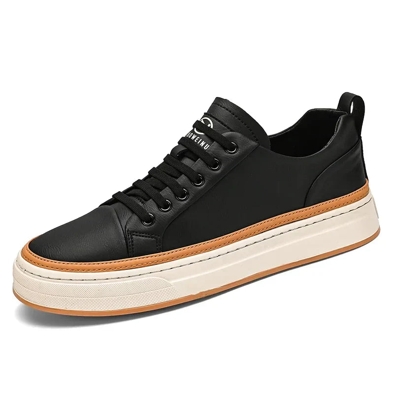 Tênis Masculino de Couro Genuíno - Estilo e Conforto para sua Rotina