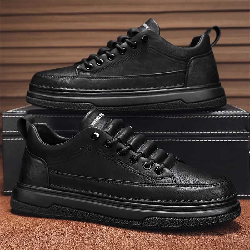 Conforto e Estilo: Tênis Masculino Casual em Couro Genuíno - Estevan Erican