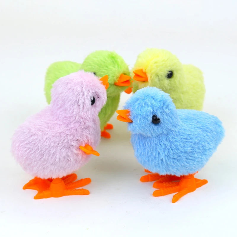 Simulação de frango de corda dos desenhos animados pelúcia pulando frango nostalgia brinquedo relógio presente para presentes do miúdo brinquedos de corda das crianças