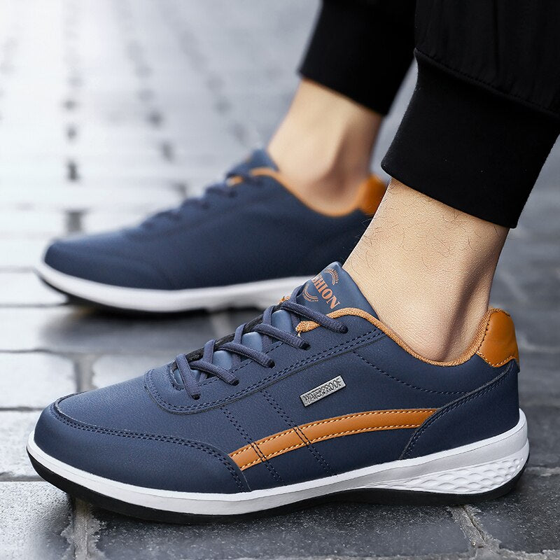 Conforto e Estilo em Cada Passo - Tênis Masculino em Couro Genuíno MillionMen