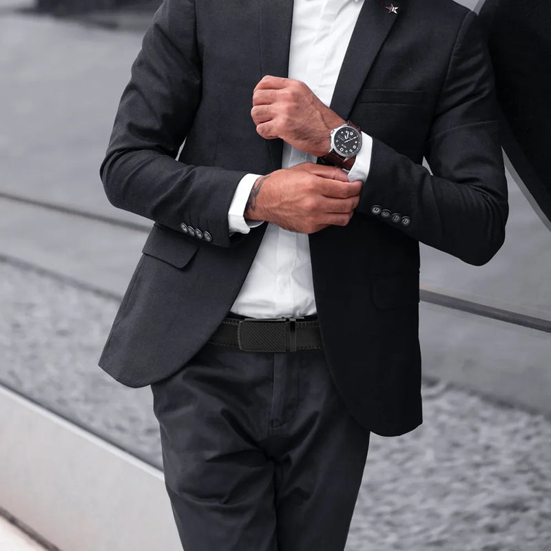 Cinto de Couro com Fivela Automática Luxury