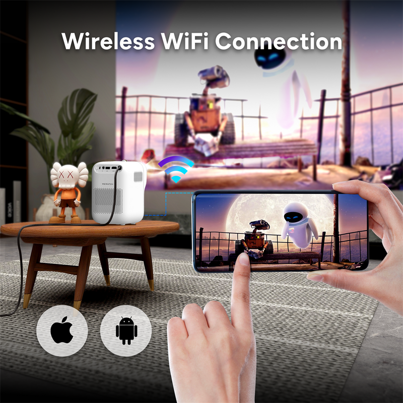 Mini Projetor Wewatch Portátil Full HD 1080p Wifi Modelo V30