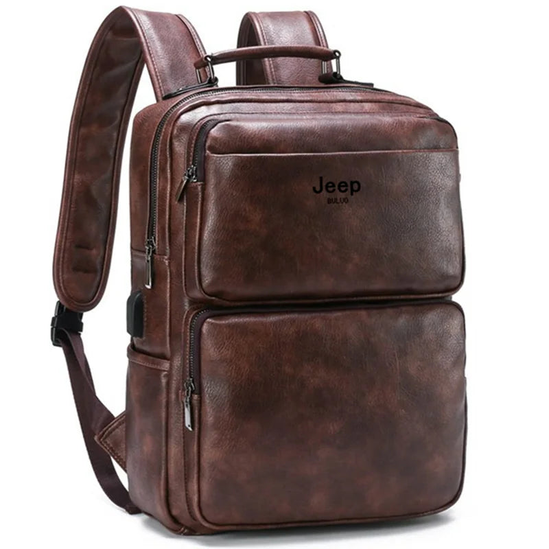 Conforto e Estilo: Mochila Jeep em Couro Genuíno Buluo Premium