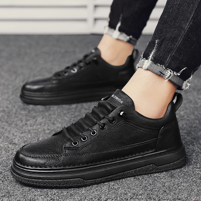 Conforto e Estilo: Tênis Masculino Casual em Couro Genuíno - Estevan Erican