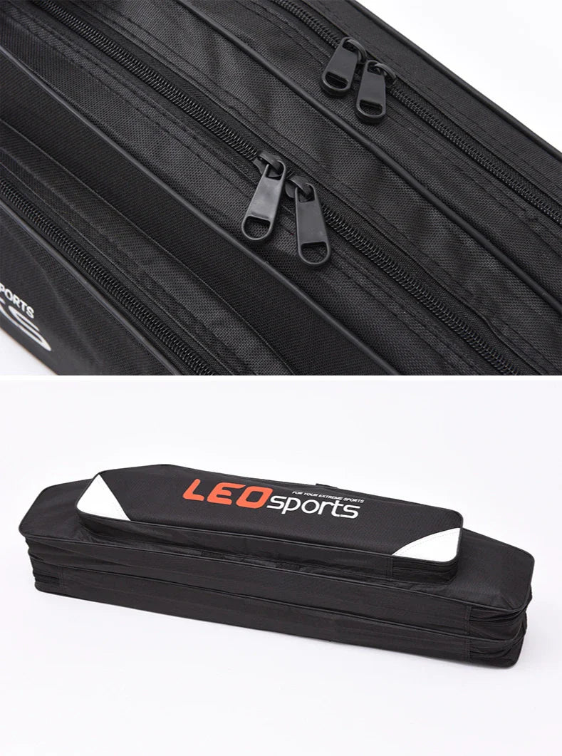 Bolsa Dobrável Para Vara De Pesca 80cm com 2 Compartimentos e Bolso Lateral - Praticidade e Organização em Suas Aventuras de Pesca