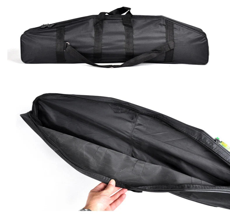 Bolsa Dobrável Para Vara De Pesca 80cm com 2 Compartimentos e Bolso Lateral - Praticidade e Organização em Suas Aventuras de Pesca