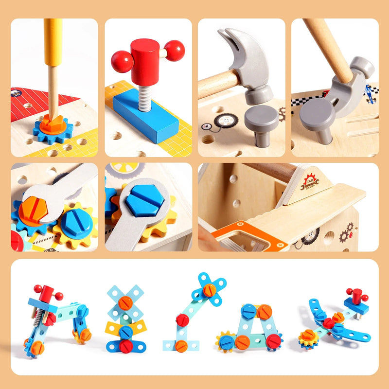 Caixa de Ferramentas Infantil em Formato de Casa – Brincadeira e Aprendizado em Cada Projeto