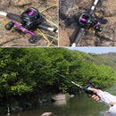 Kit de Pesca Sougayilang: Carretilha Eficiente e Vara Leve de 1.98m para Aumentar Seu Conforto na Pesca