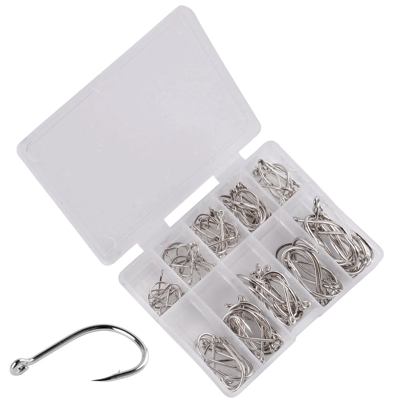 Conjunto de 100 Anzóis Aorace em Aço Carbono para uma Pesca Eficiente