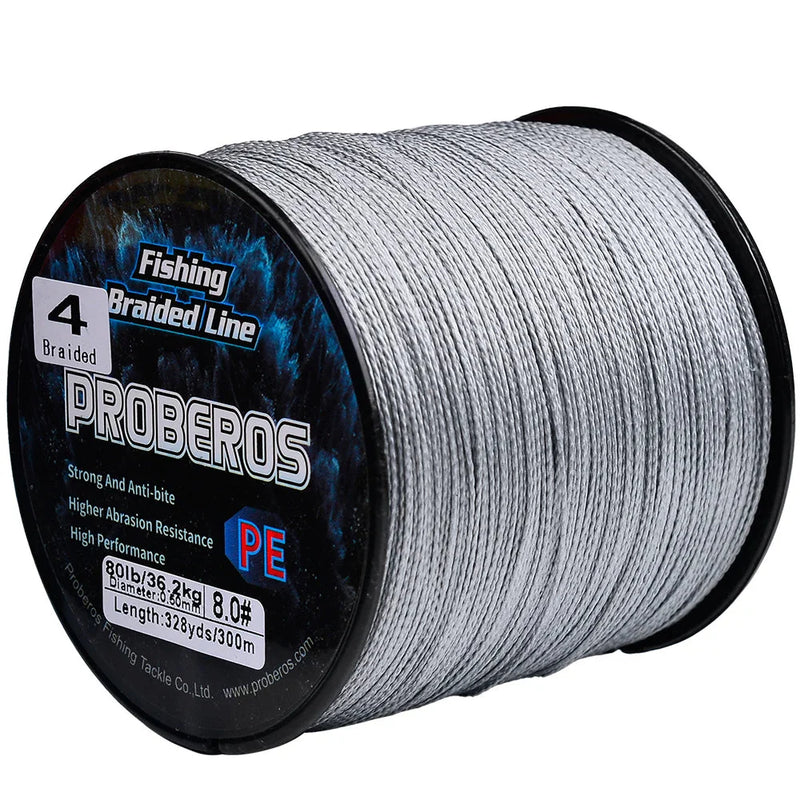 Linha de Pesca Multifilamento Proberos 300M - Confiabilidade e Versatilidade de 6LB a 80LB para Capturas Incríveis