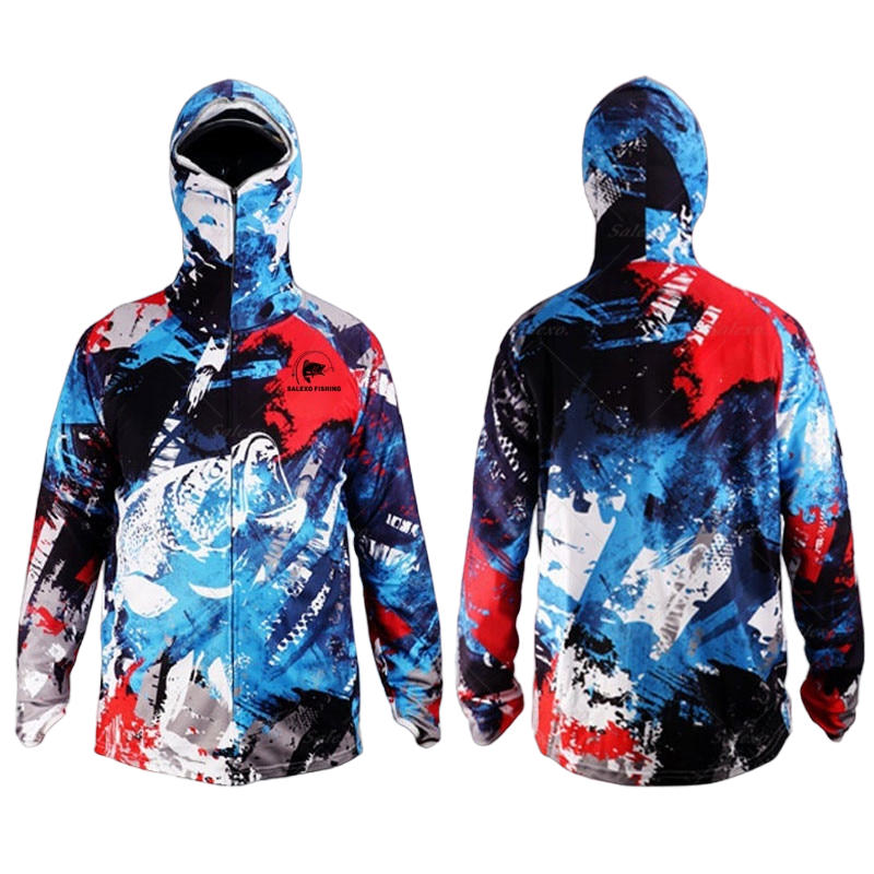 Camisa Masculina de Pesca com Proteção Solar para Rosto e Pescoço - Conforto Respirável e Antiviral