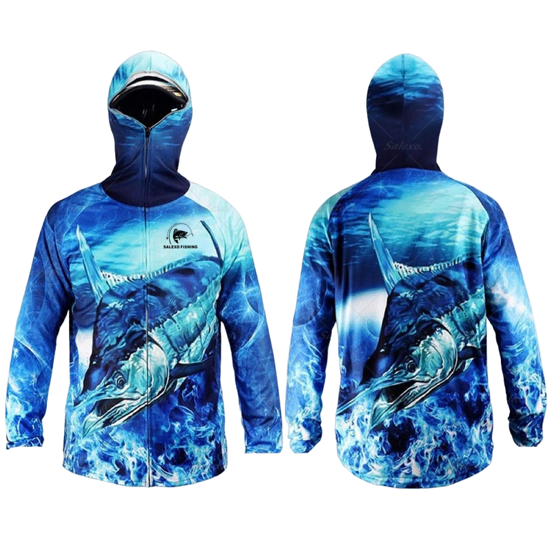 Camisa Masculina de Pesca com Proteção Solar para Rosto e Pescoço - Conforto Respirável e Antiviral