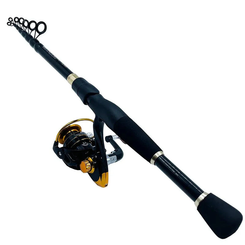 Vara de Pesca Telescópica GHOTDA com Carretel Giratório – Conquiste Momentos de Aventura e Tranquilidade