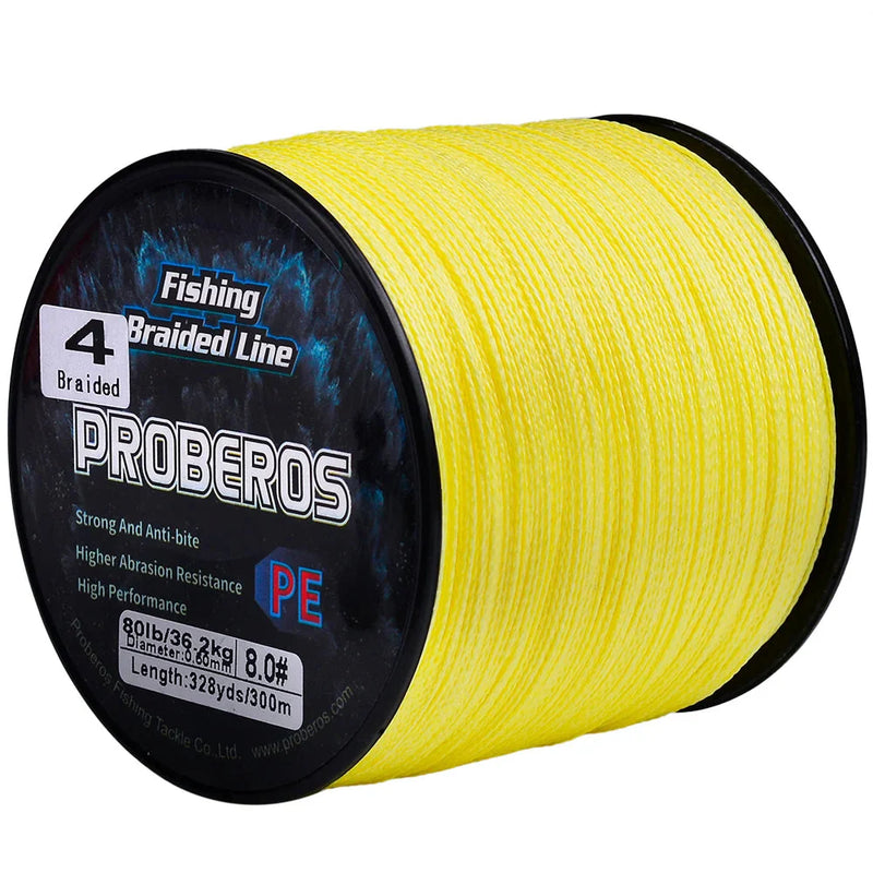Linha de Pesca Multifilamento Proberos 300M - Confiabilidade e Versatilidade de 6LB a 80LB para Capturas Incríveis