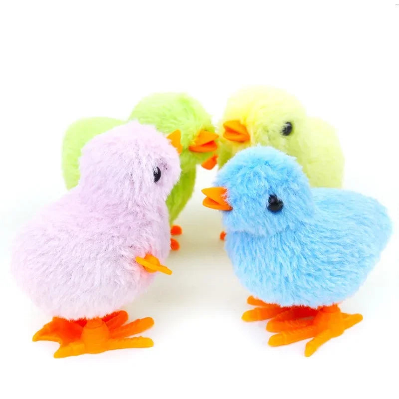 Simulação de frango de corda dos desenhos animados pelúcia pulando frango nostalgia brinquedo relógio presente para presentes do miúdo brinquedos de corda das crianças