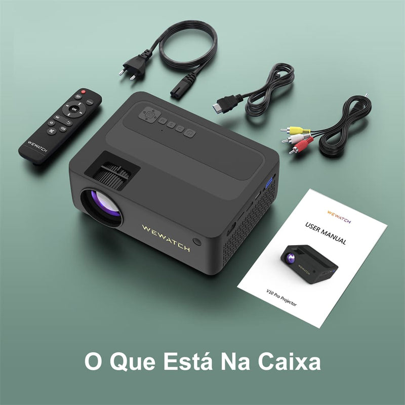 Projetor Wewatch V10 Pro Black Portátil Full HD 1080P Wifi